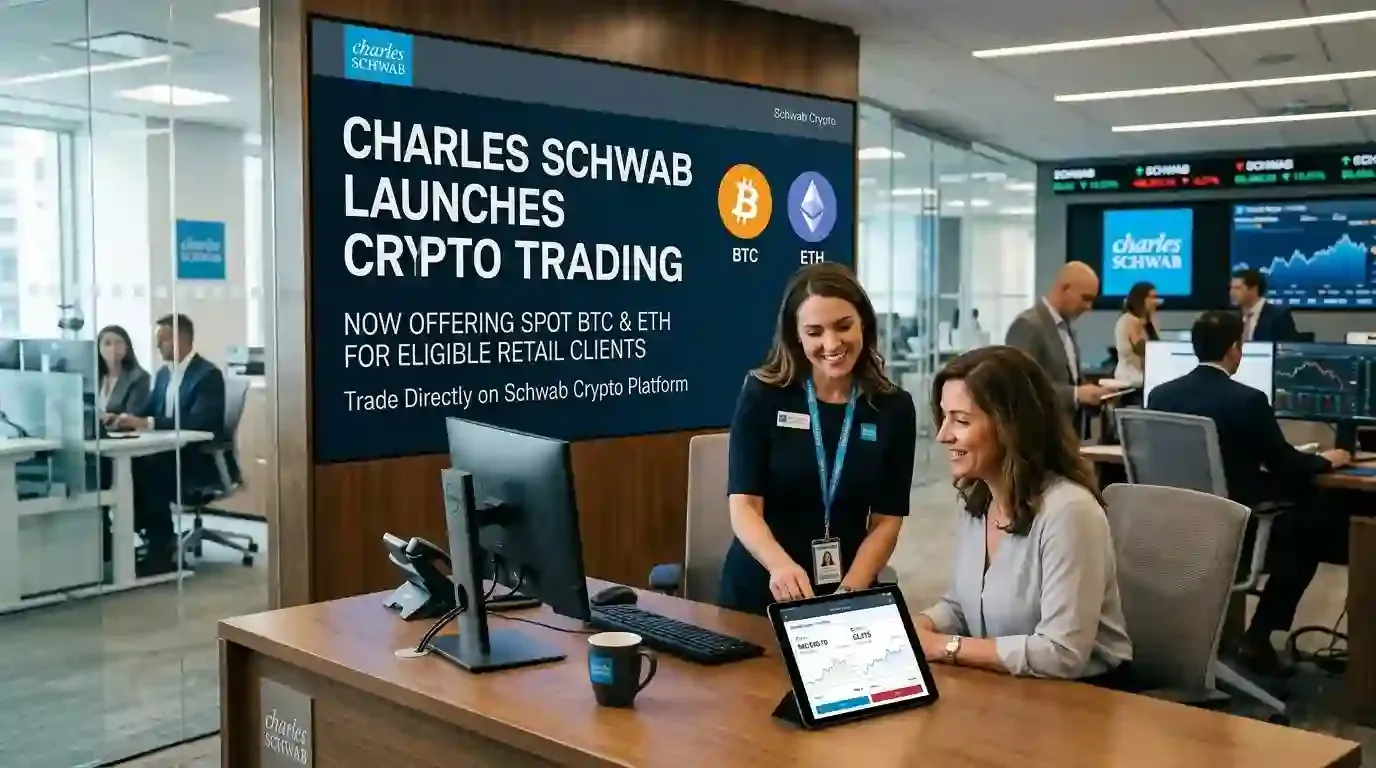 Charles Schwab Launches Spot BTC and ETH Trading for Retail Clients